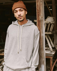 Tees &amp; Sweats | Men The Great. The Men's Gym Drawstring Hoodie. Varsity Grey