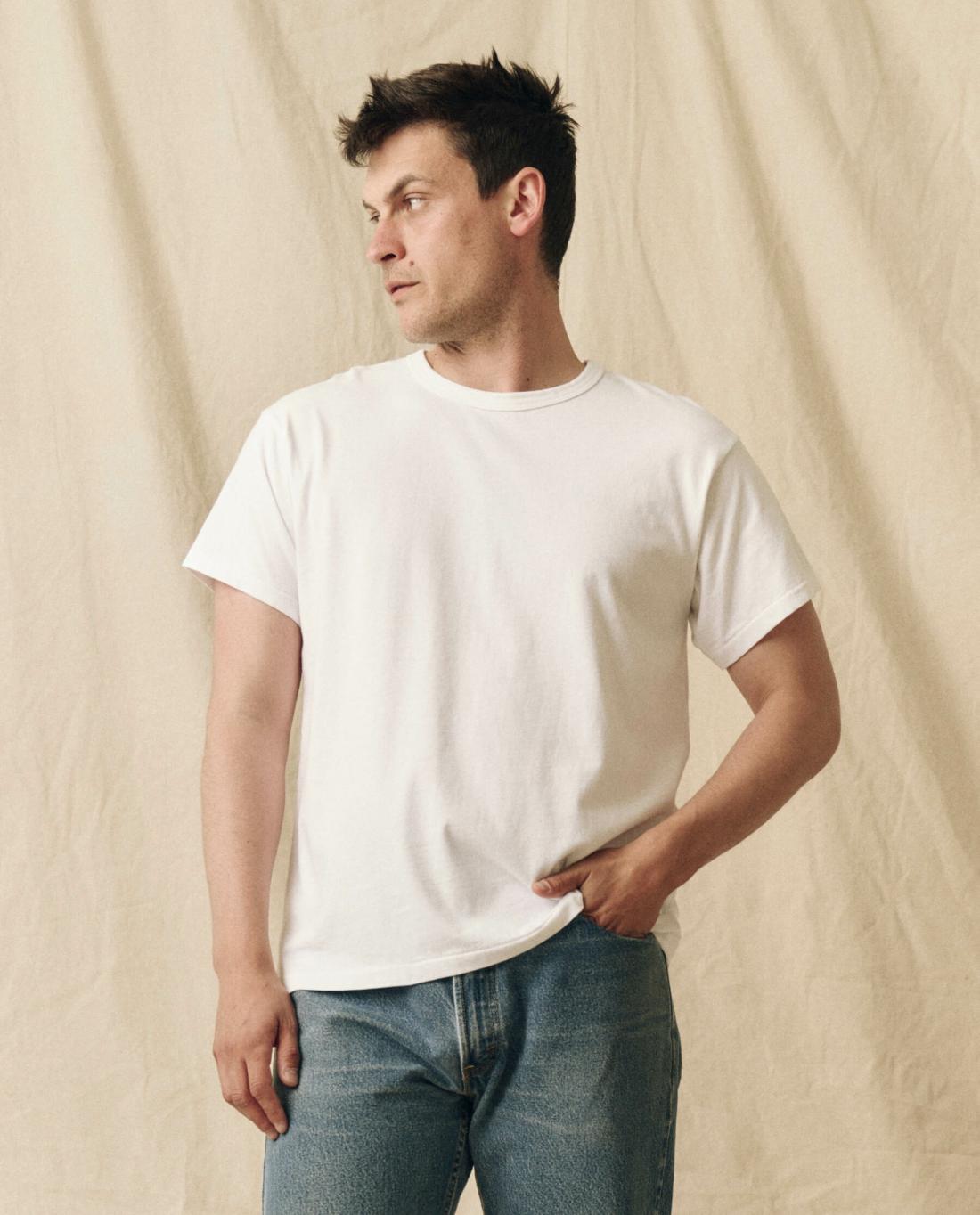 Tees &amp; Sweats | Men The Great. The Men's Pure Knits Boxy Crew. Solid True White
