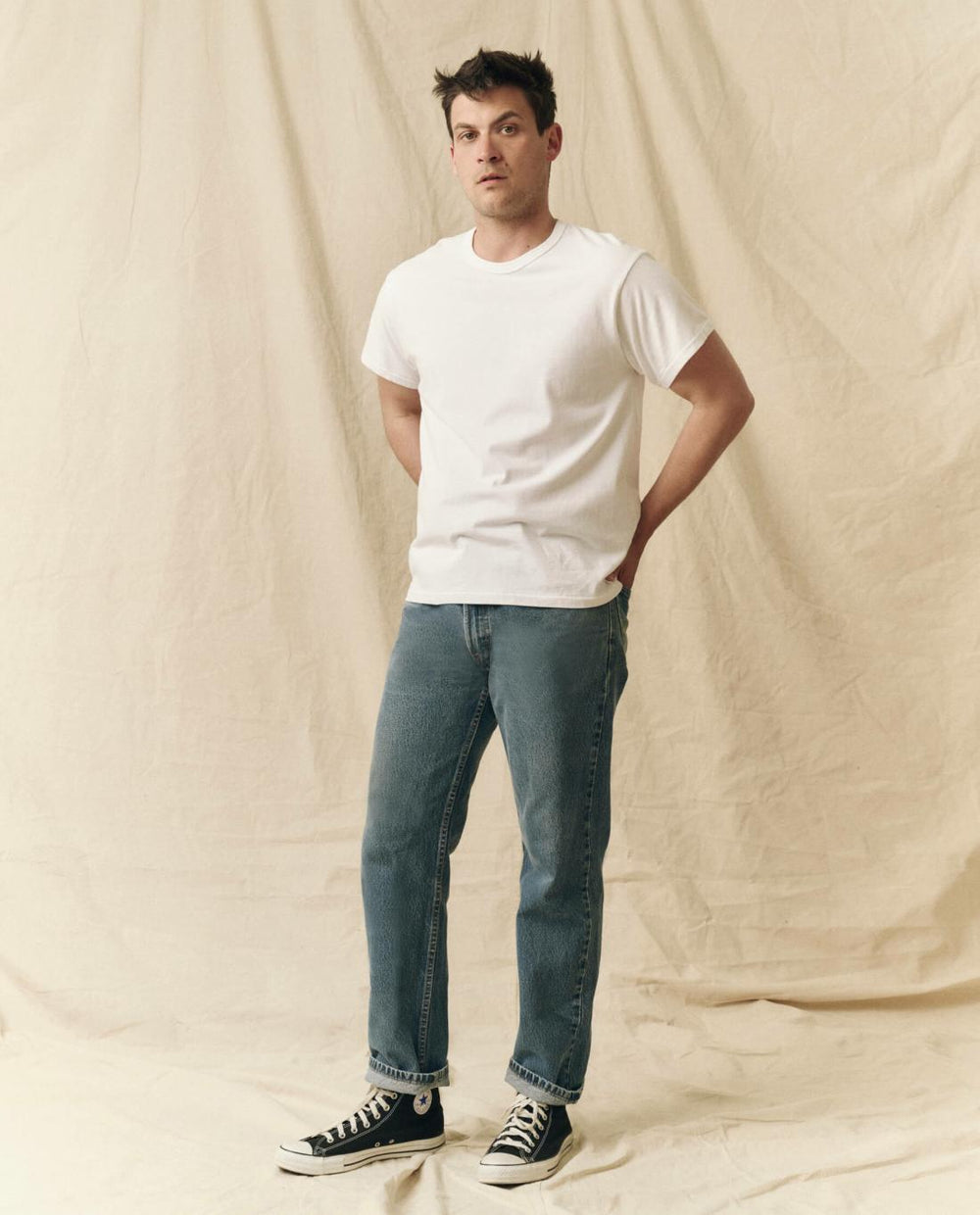 Tees &amp; Sweats | Men The Great. The Men's Pure Knits Boxy Crew. Solid True White