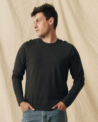Tees &amp; Sweats | Men The Great. The Men's Pure Knits Long Sleeve Slim Crew. Solid Almost Black