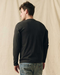 Tees &amp; Sweats | Men The Great. The Men's Pure Knits Long Sleeve Slim Crew. Solid Almost Black