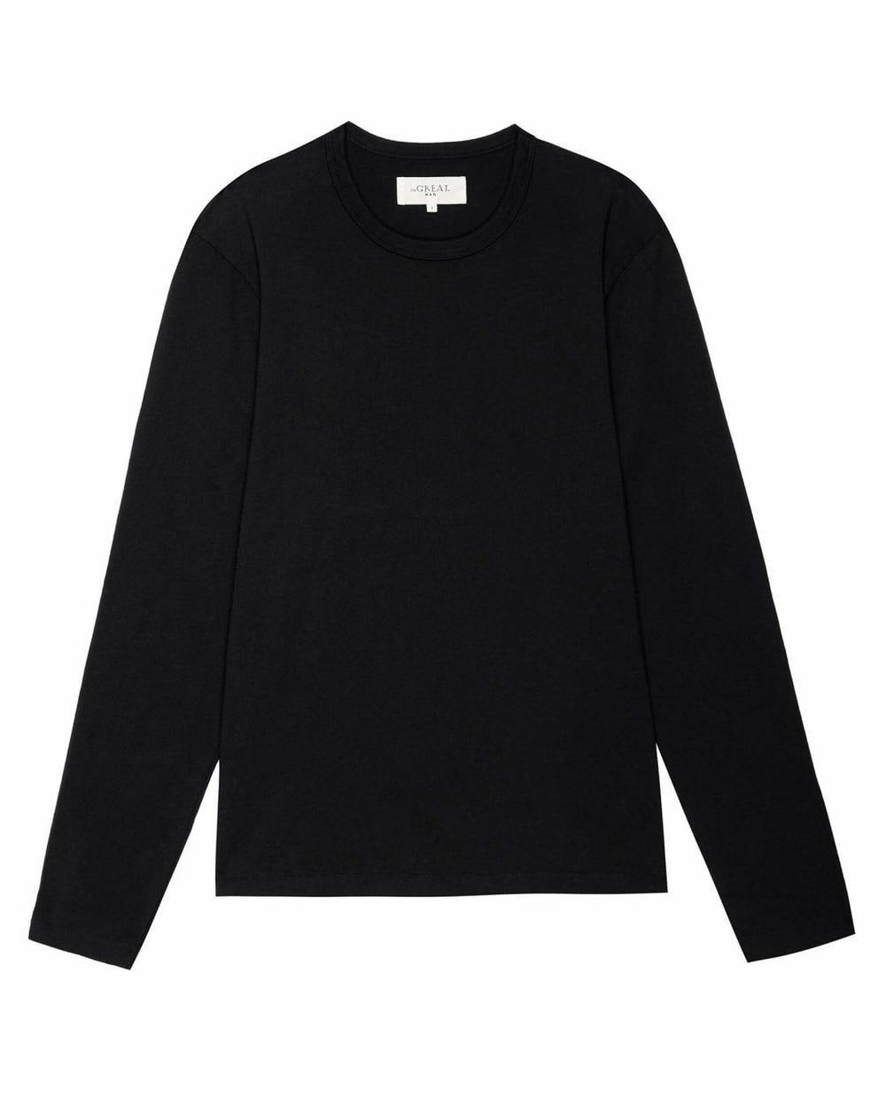 Tees &amp; Sweats | Men The Great. The Men's Pure Knits Long Sleeve Slim Crew. Solid Almost Black