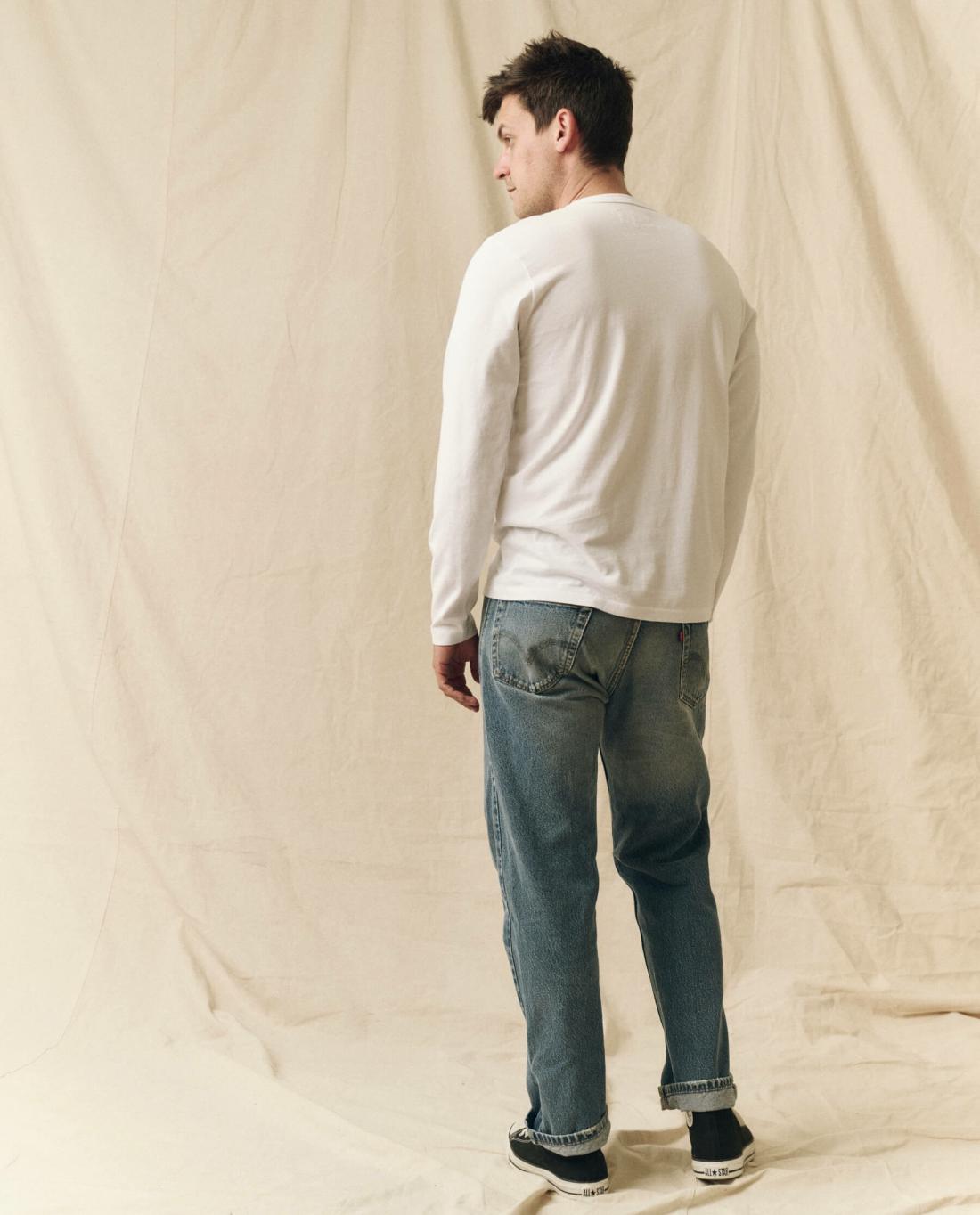 Tees &amp; Sweats | Men The Great. The Men's Pure Knits Long Sleeve Slim Crew. True White