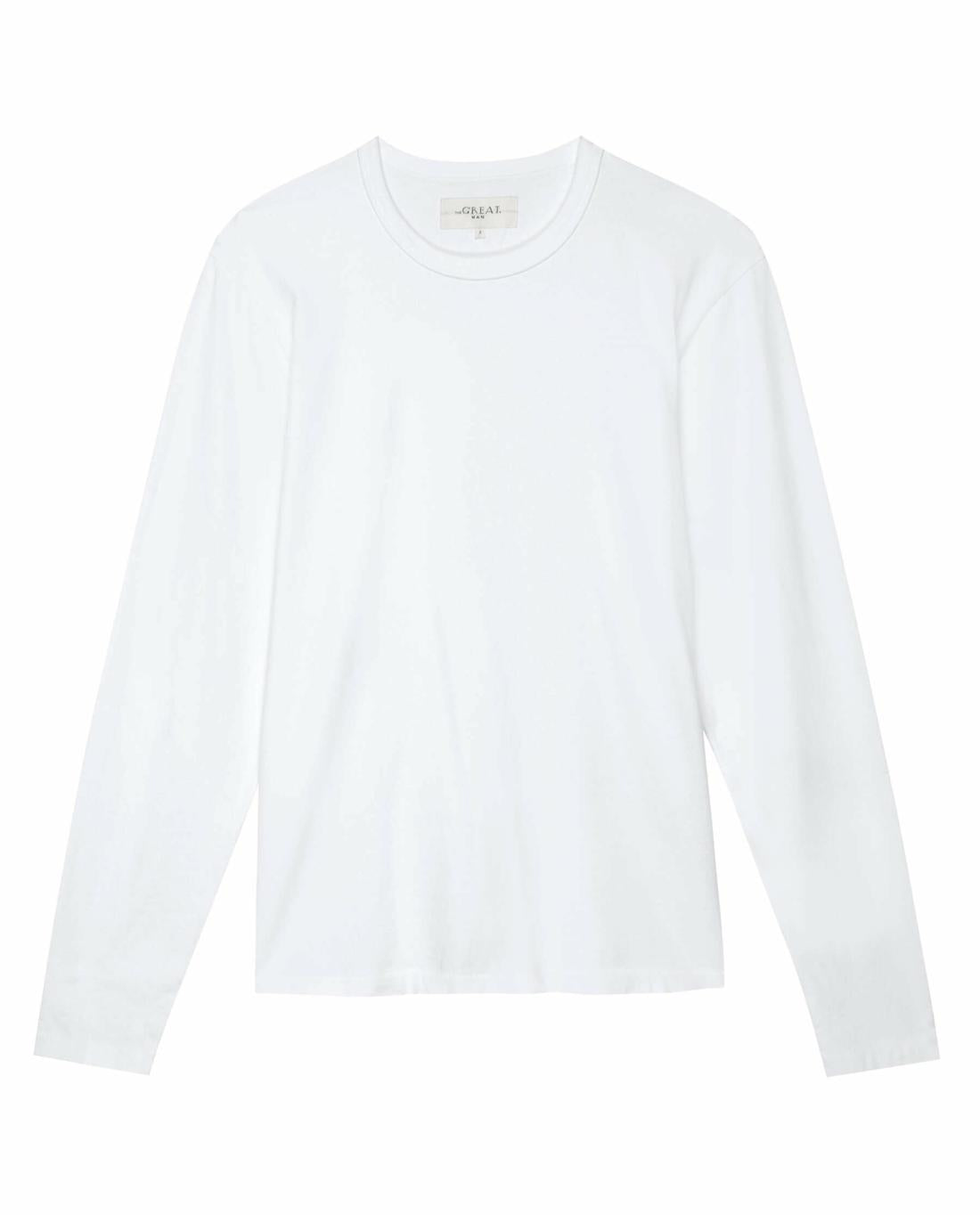 Tees &amp; Sweats | Men The Great. The Men's Pure Knits Long Sleeve Slim Crew. True White