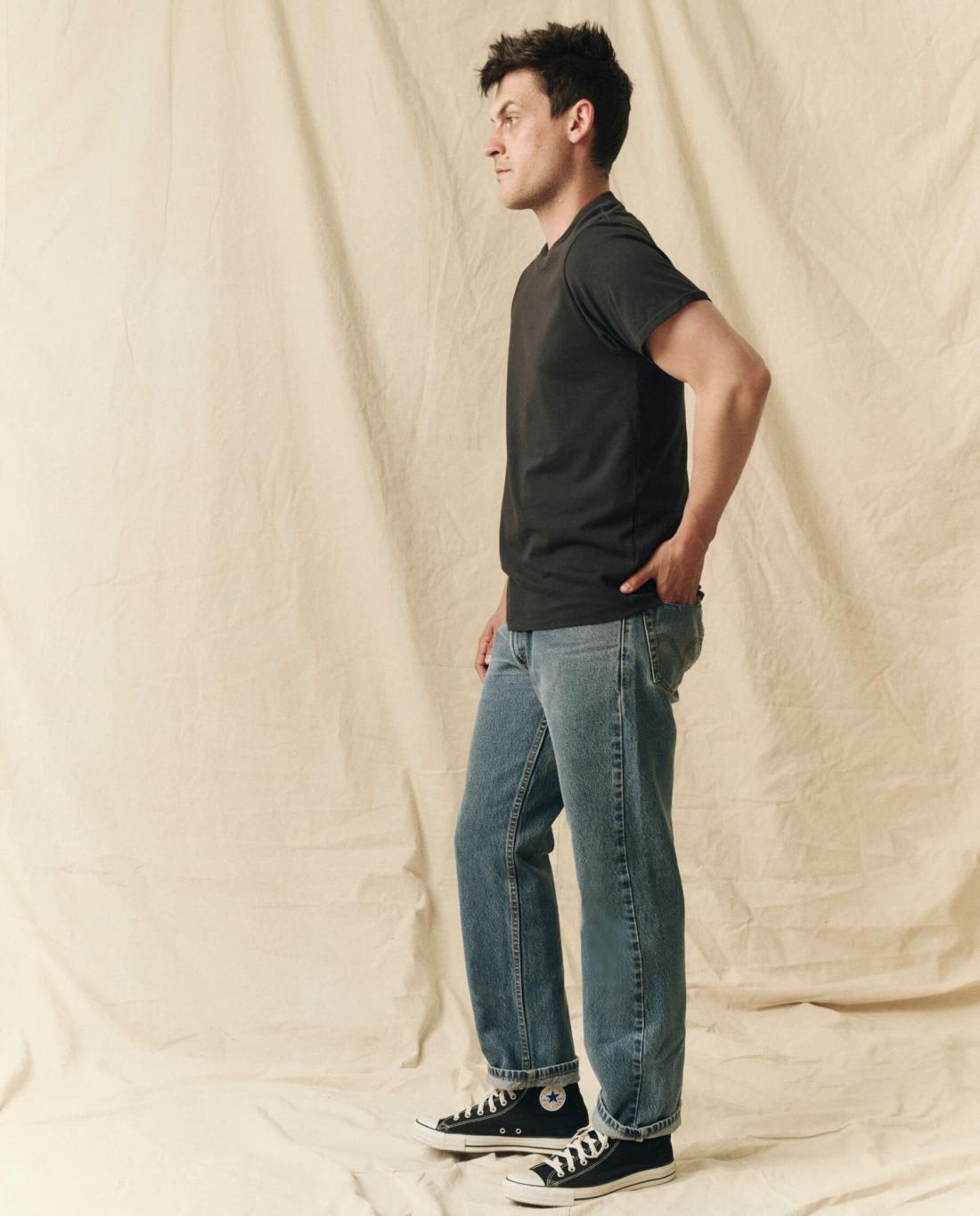 Tees &amp; Sweats | Men The Great. The Men's Pure Knits Slim Tee. Solid Almost Black