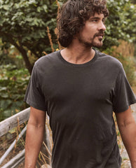 Tees &amp; Sweats | Men The Great. The Men's Slim Tee. Almost Black