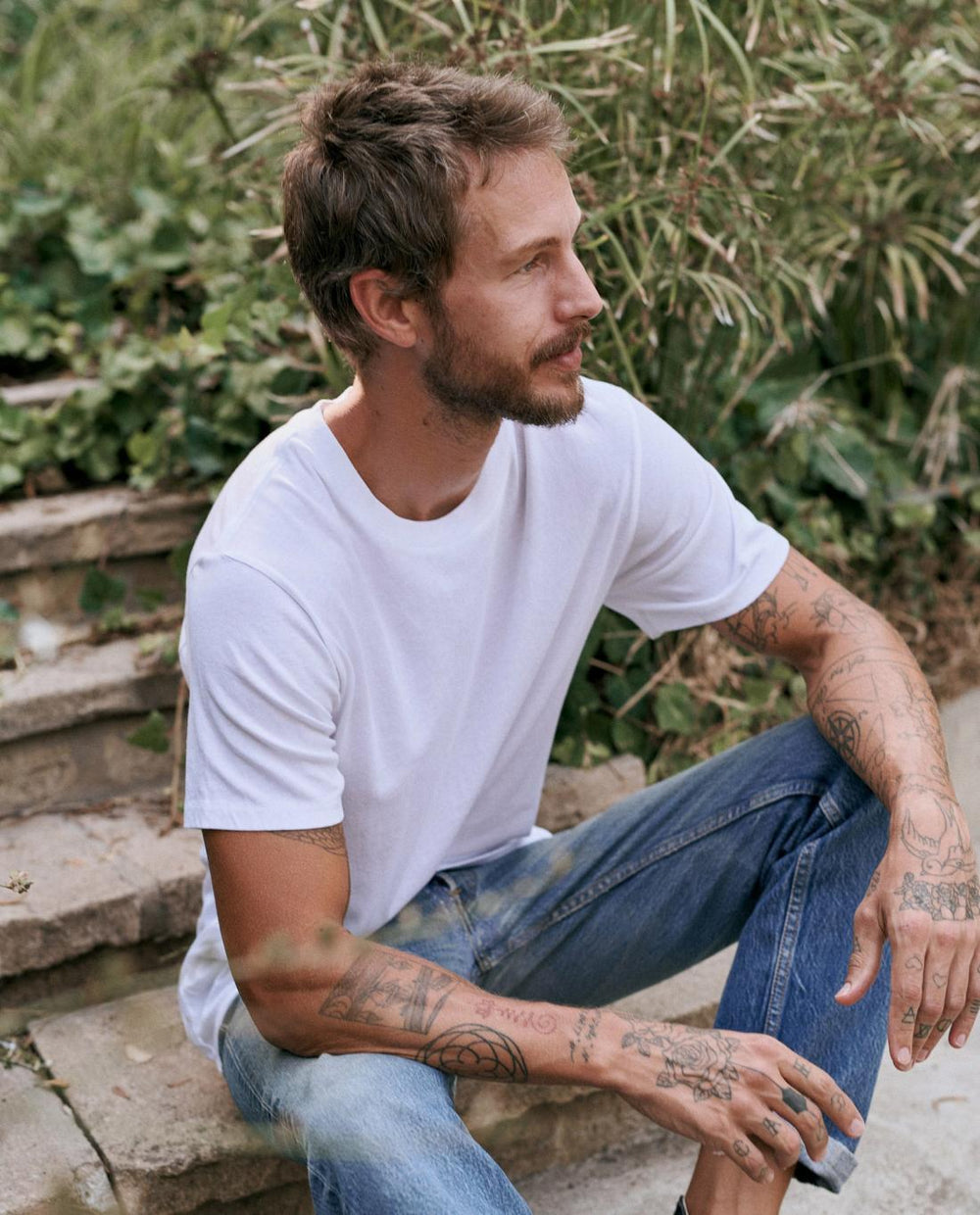 Tees &amp; Sweats | Men The Great. The Men's Slim Tee. True White