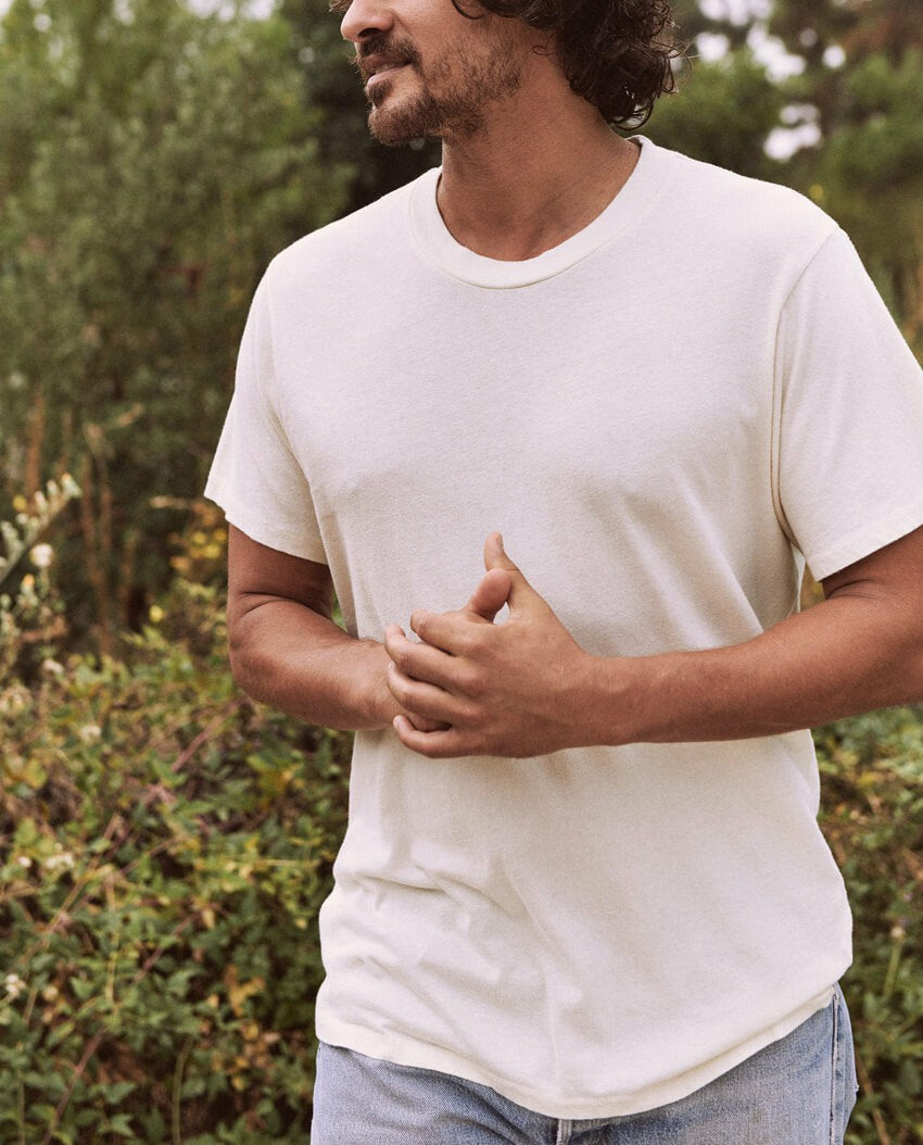 Tees &amp; Sweats | Men The Great. The Men's Slim Tee. Washed White