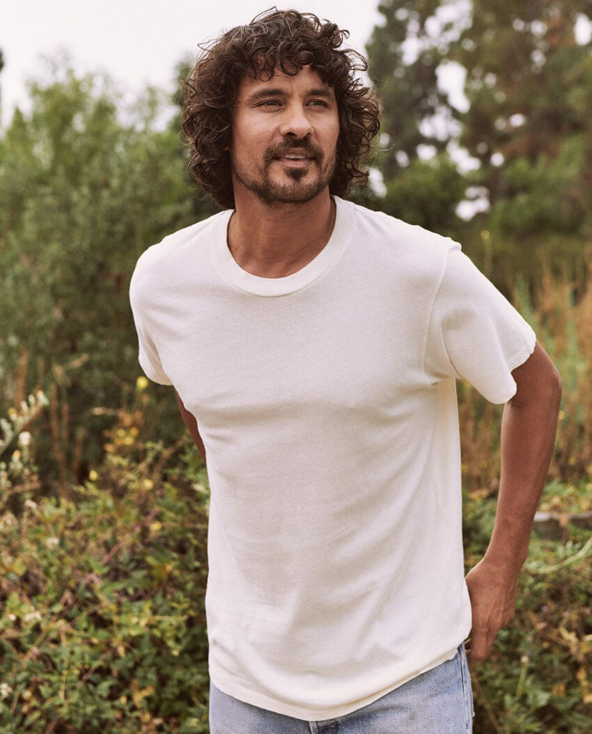 Tees &amp; Sweats | Men The Great. The Men's Slim Tee. Washed White