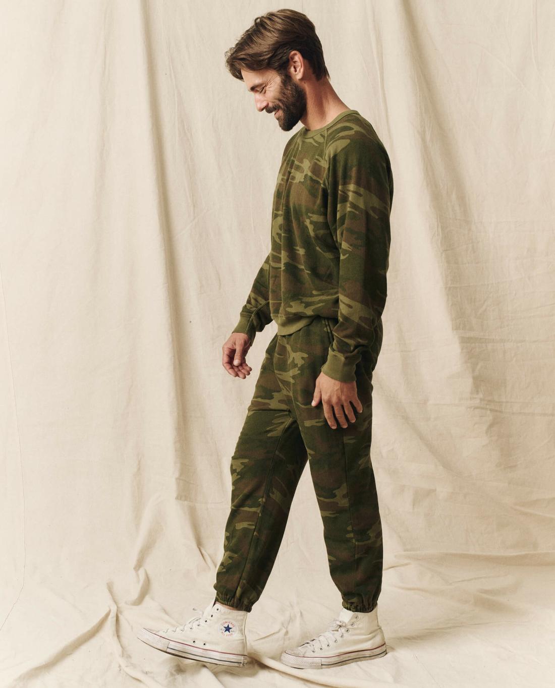 Tees &amp; Sweats | Men The Great. The Men's Stadium Sweatpant. Deep Woods Camo