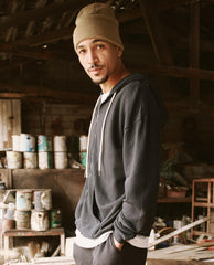 Tees &amp; Sweats | Men The Great. The Men's Zip Up Hoodie. Almost Black