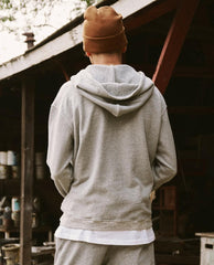 Tees &amp; Sweats | Men The Great. The Men's Zip Up Hoodie. Varsity Grey