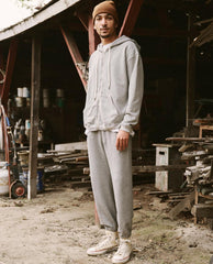 Tees &amp; Sweats | Men The Great. The Men's Zip Up Hoodie. Varsity Grey