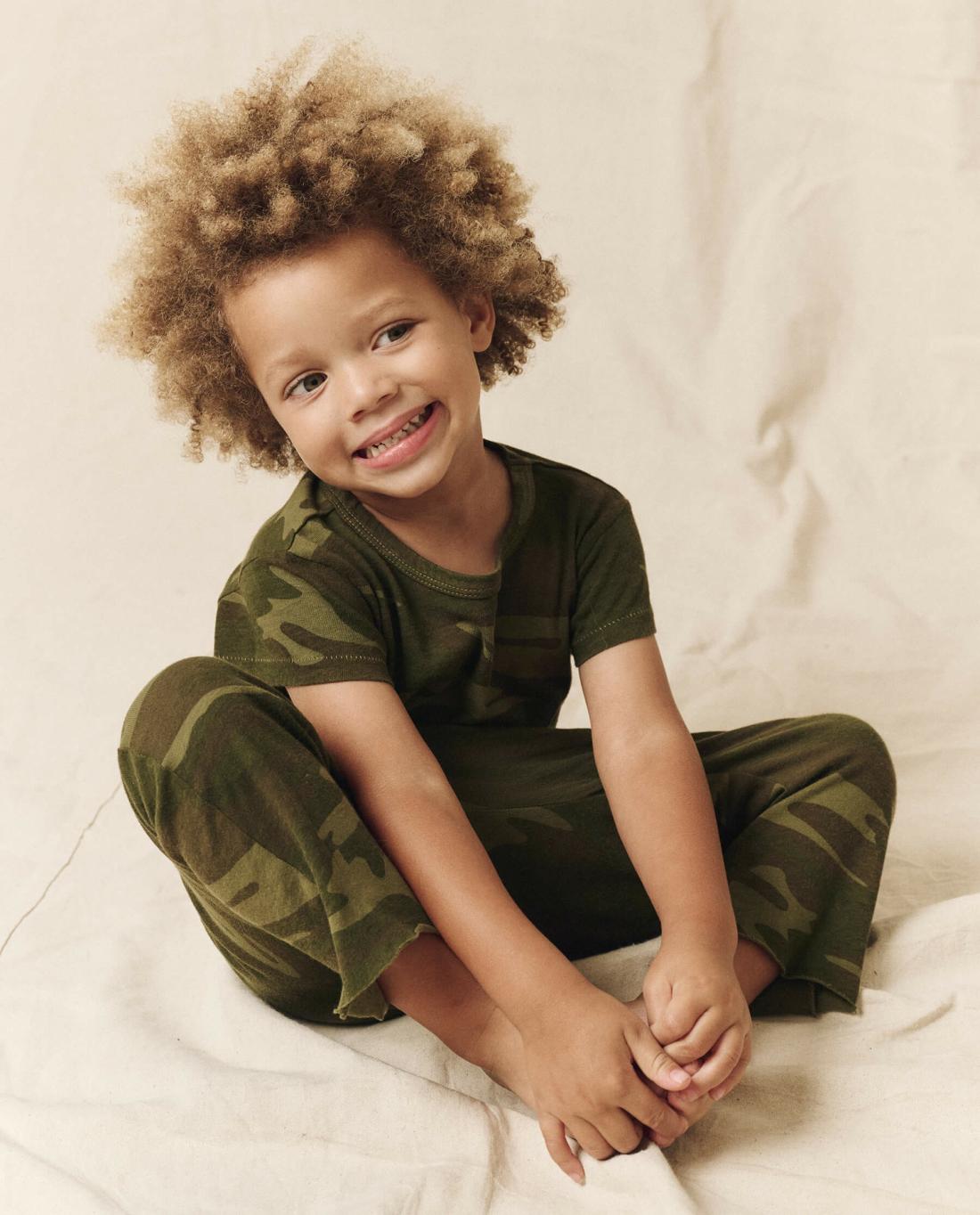 Tees &amp; Sweats | Kids The Great. The Little Boxy Crew. Novelty Deep Woods Camo