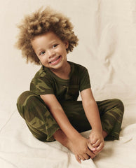 Tees &amp; Sweats | Kids The Great. The Little Boxy Crew. Novelty Deep Woods Camo