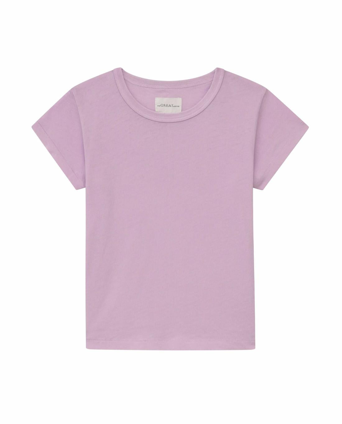 Tees &amp; Sweats | Kids The Great. The Little Boxy Crew. Solid Lilac Blossom