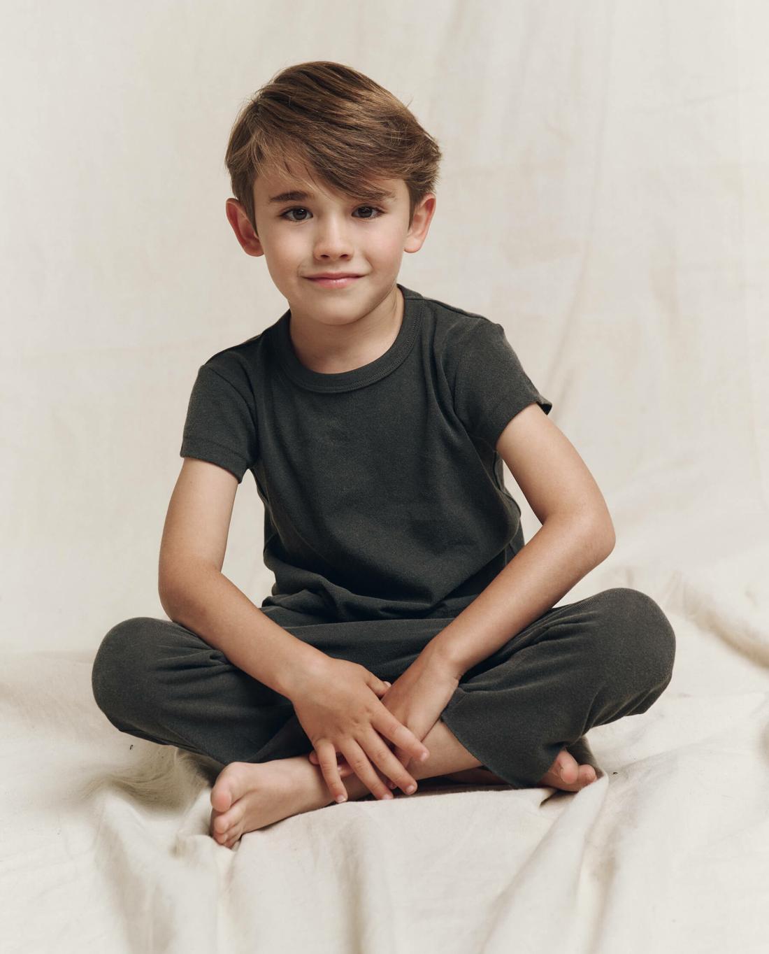 Tees &amp; Sweats | Kids The Great. The Little Boxy Crew. Solid Washed Black