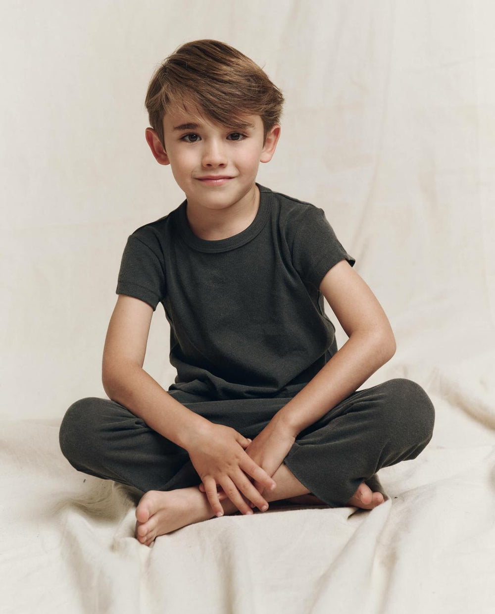 Tees &amp; Sweats | Kids The Great. The Little Boxy Crew. Solid Washed Black