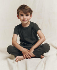 Tees &amp; Sweats | Kids The Great. The Little Boxy Crew. Solid Washed Black