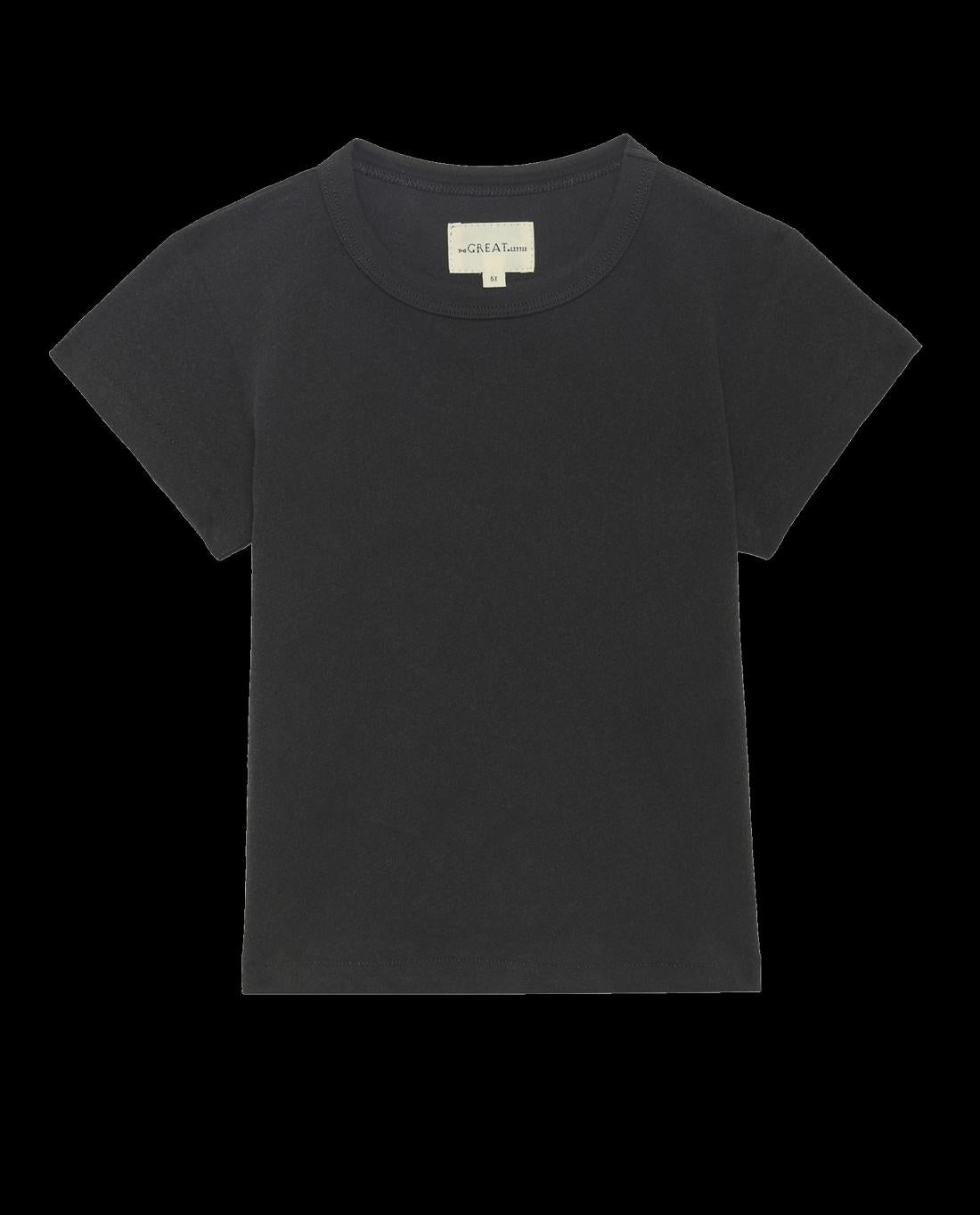 Tees &amp; Sweats | Kids The Great. The Little Boxy Crew. Solid Washed Black