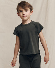 Tees &amp; Sweats | Kids The Great. The Little Boxy Crew. Solid Washed Black