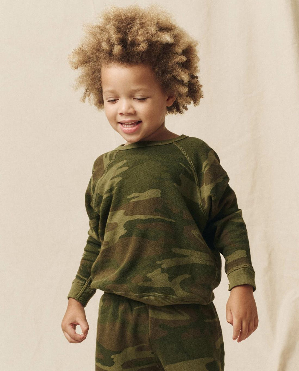 Tees &amp; Sweats | Kids The Great. The Little College Sweatshirt. Deep Woods Camo