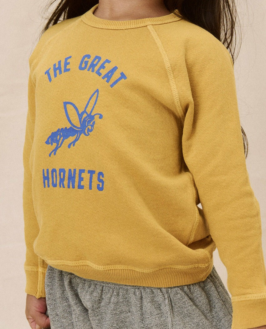 Tees &amp; Sweats | Kids The Great. The Little College Sweatshirt. Graphic Daisy With Hornet Graphic