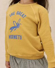 Tees &amp; Sweats | Kids The Great. The Little College Sweatshirt. Graphic Daisy With Hornet Graphic
