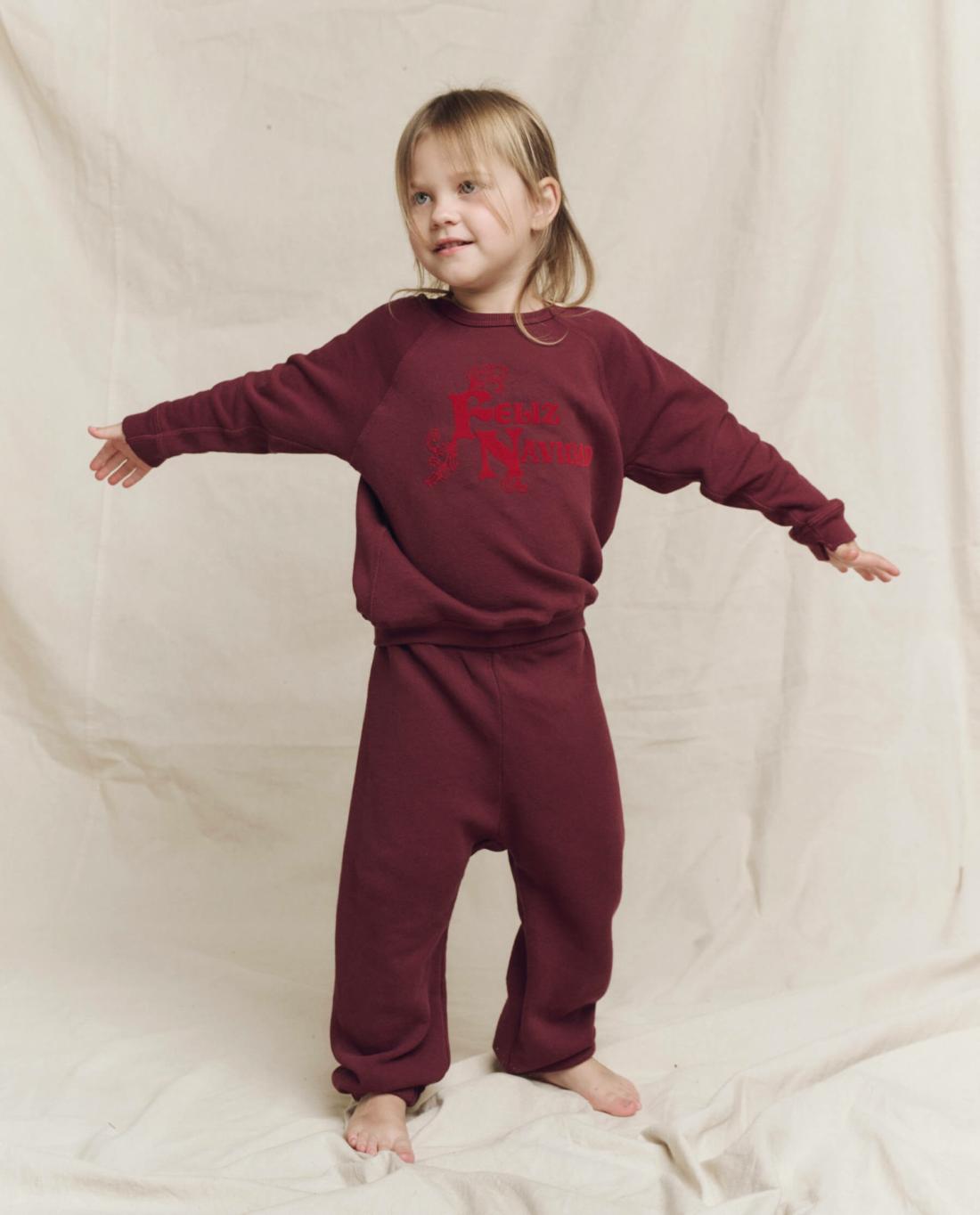 Tees &amp; Sweats | Kids The Great. The Little College Sweatshirt. Graphic Mulled Wine With Feliz Navid
