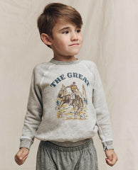 Tees &amp; Sweats | Kids The Great. The Little College Sweatshirt. Graphic Soft Heather Grey With Rodeo