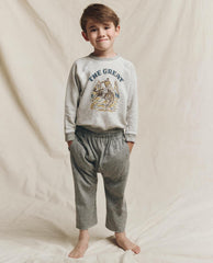Tees &amp; Sweats | Kids The Great. The Little College Sweatshirt. Graphic Soft Heather Grey With Rodeo