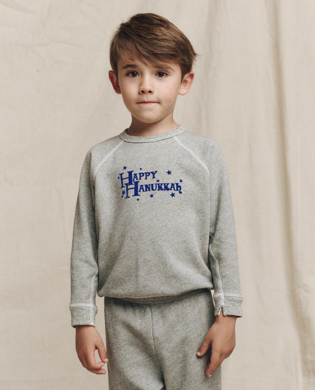 Tees &amp; Sweats | Kids The Great. The Little College Sweatshirt. Graphic Varsity Grey With Hannukah G