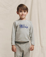 Tees &amp; Sweats | Kids The Great. The Little College Sweatshirt. Graphic Varsity Grey With Hannukah G