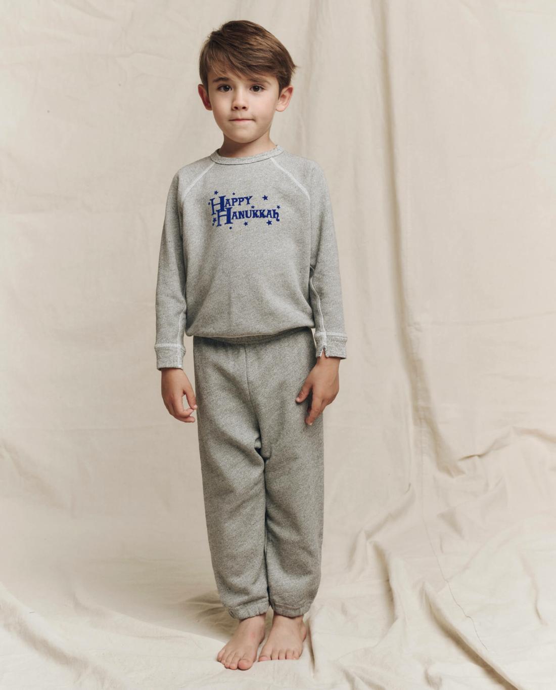 Tees &amp; Sweats | Kids The Great. The Little College Sweatshirt. Graphic Varsity Grey With Hannukah G