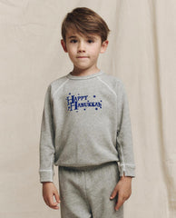Tees &amp; Sweats | Kids The Great. The Little College Sweatshirt. Graphic Varsity Grey With Hannukah G