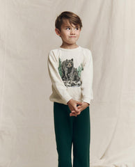 Tees &amp; Sweats | Kids The Great. The Little College Sweatshirt. Graphic Washed White With Black Bear