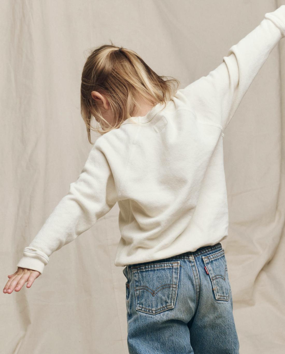 Tees &amp; Sweats | Kids The Great. The Little College Sweatshirt. Graphic Washed White With Merry Chri