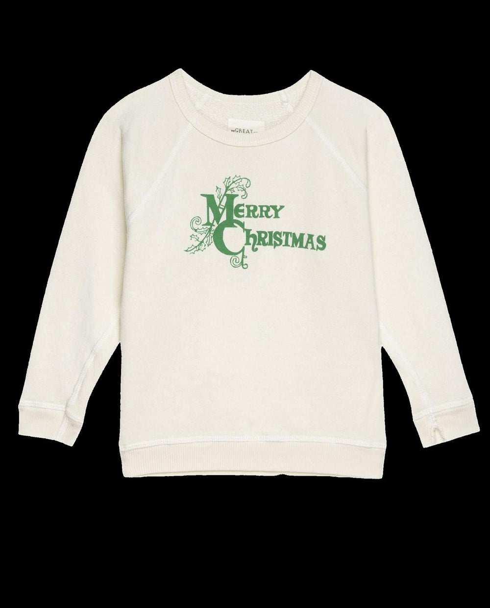 Tees &amp; Sweats | Kids The Great. The Little College Sweatshirt. Graphic Washed White With Merry Chri