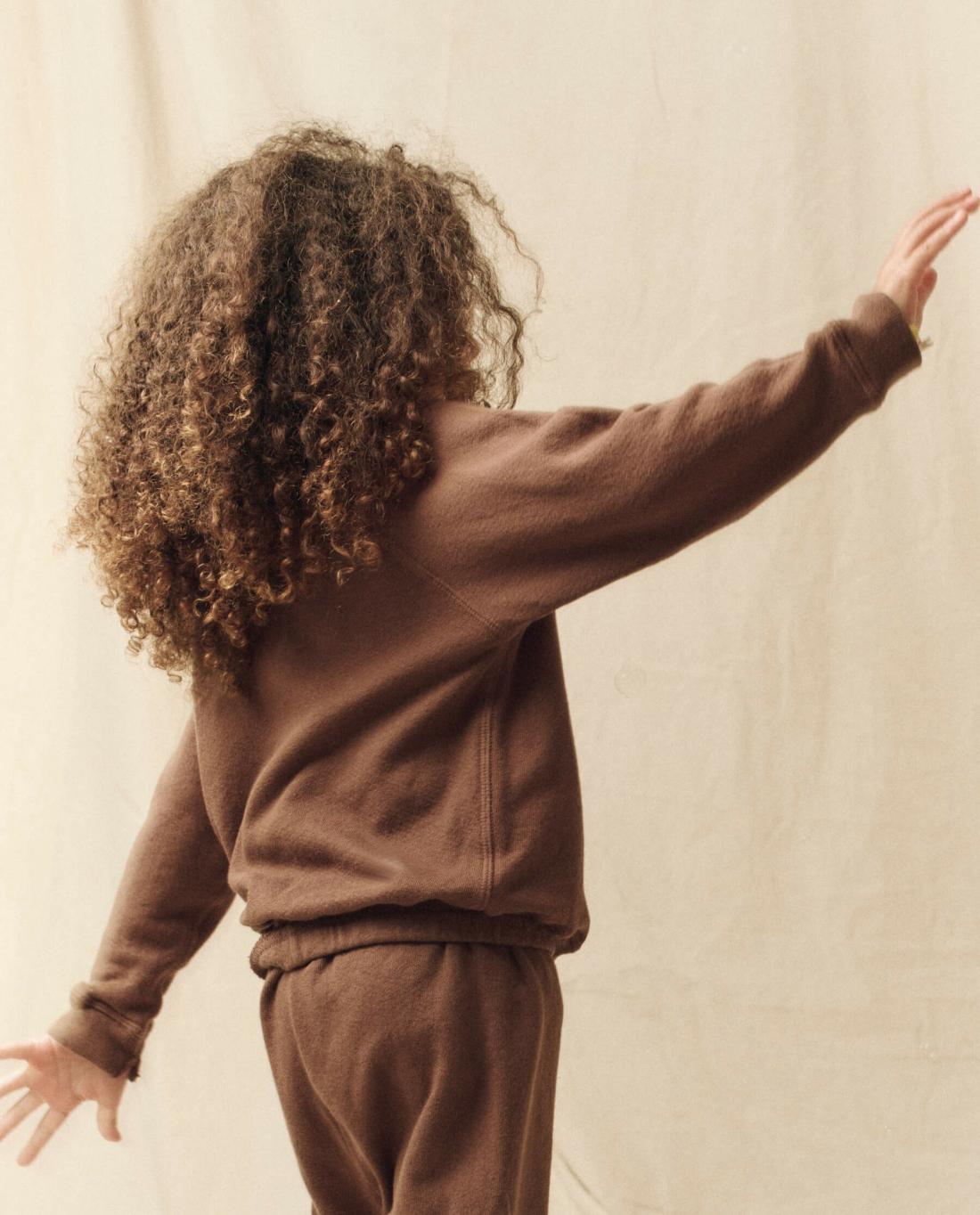 Tees &amp; Sweats | Kids The Great. The Little College Sweatshirt. Hickory With Gaucho Graphic