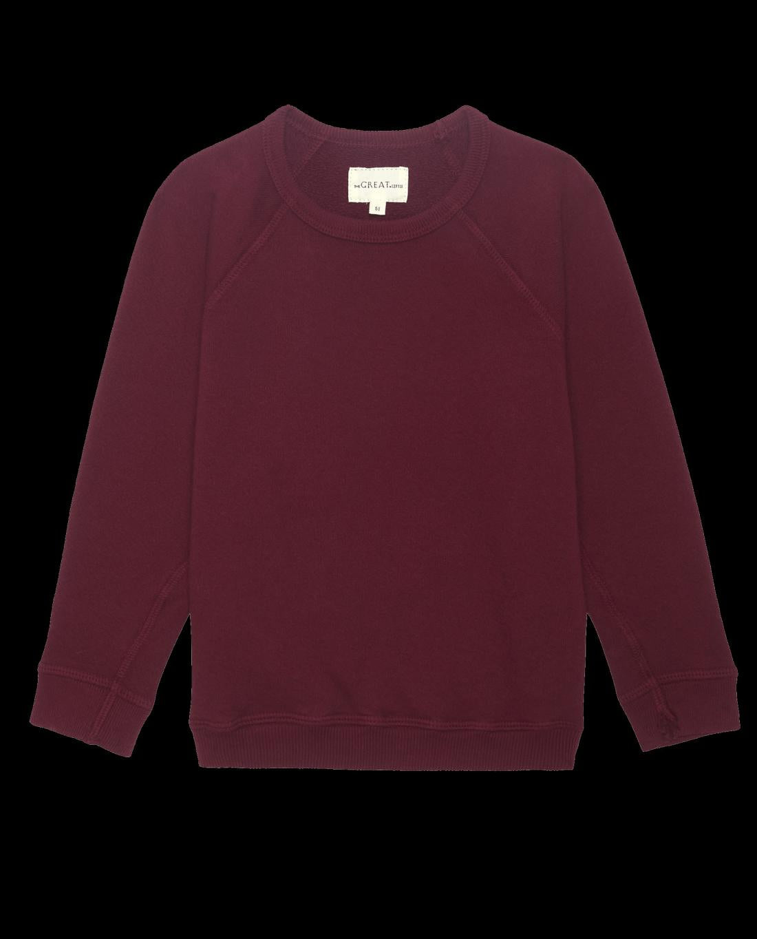 Tees &amp; Sweats | Kids The Great. The Little College Sweatshirt. Solid Plum