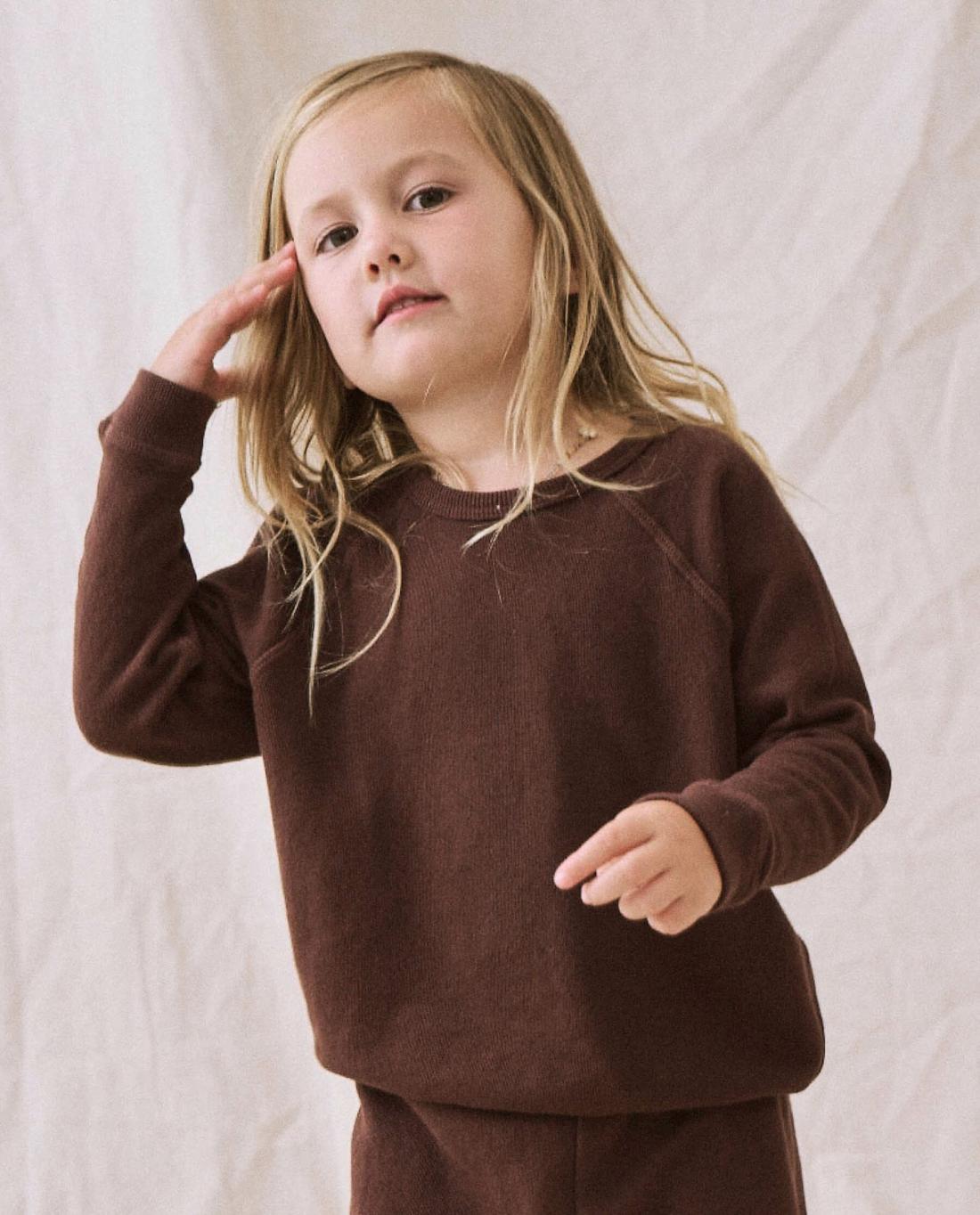 Tees &amp; Sweats | Kids The Great. The Little College Sweatshirt. Solid Toasted Walnut