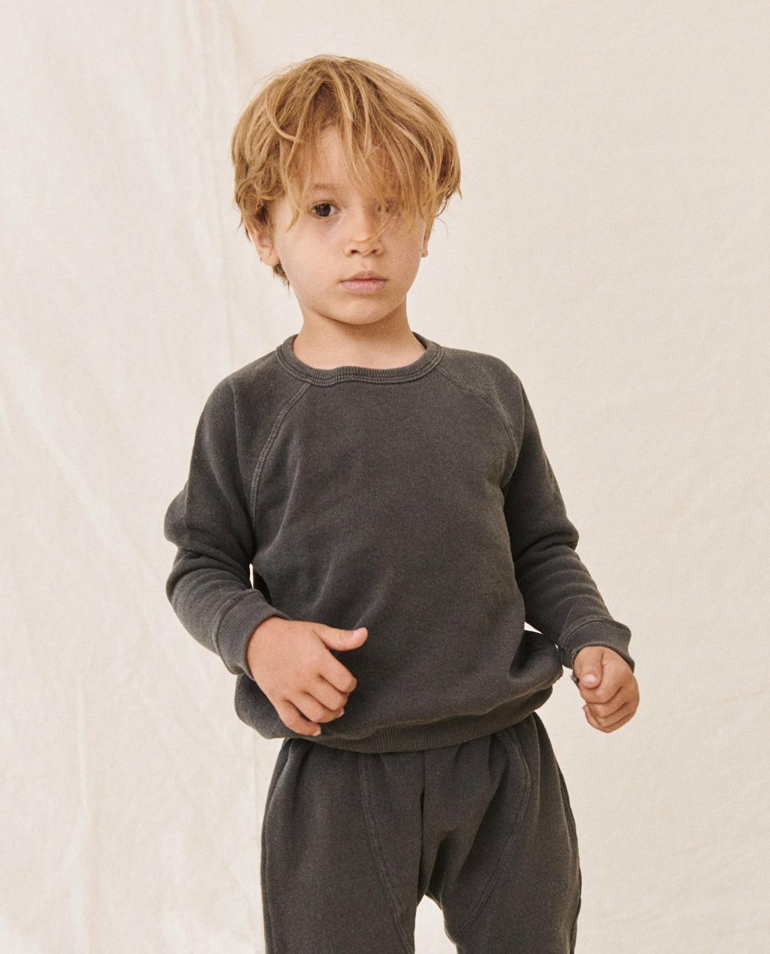 Tees &amp; Sweats | Kids The Great. The Little College Sweatshirt. Washed Black