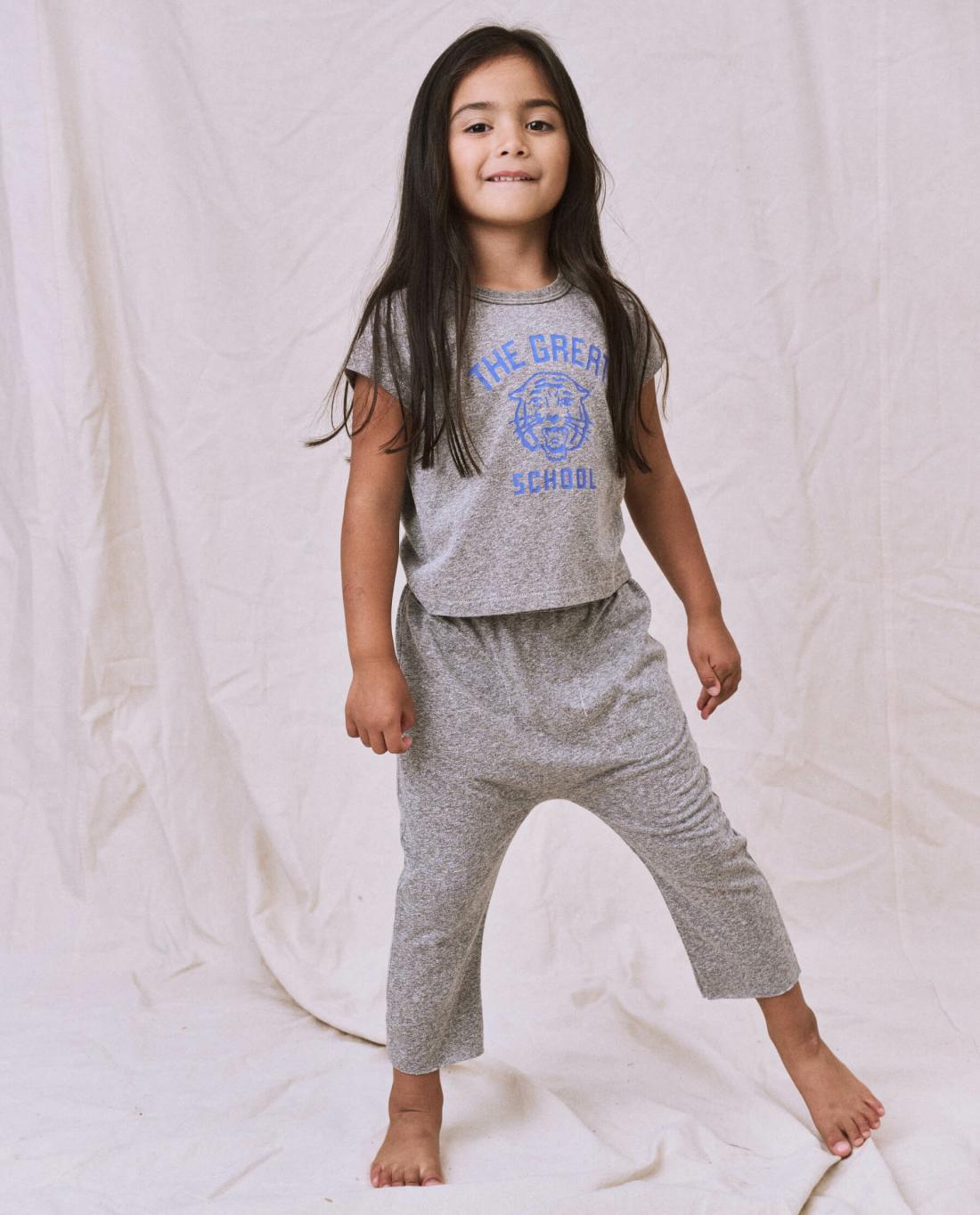 Tees &amp; Sweats | Kids The Great. The Little Jersey Crop. Heather Grey