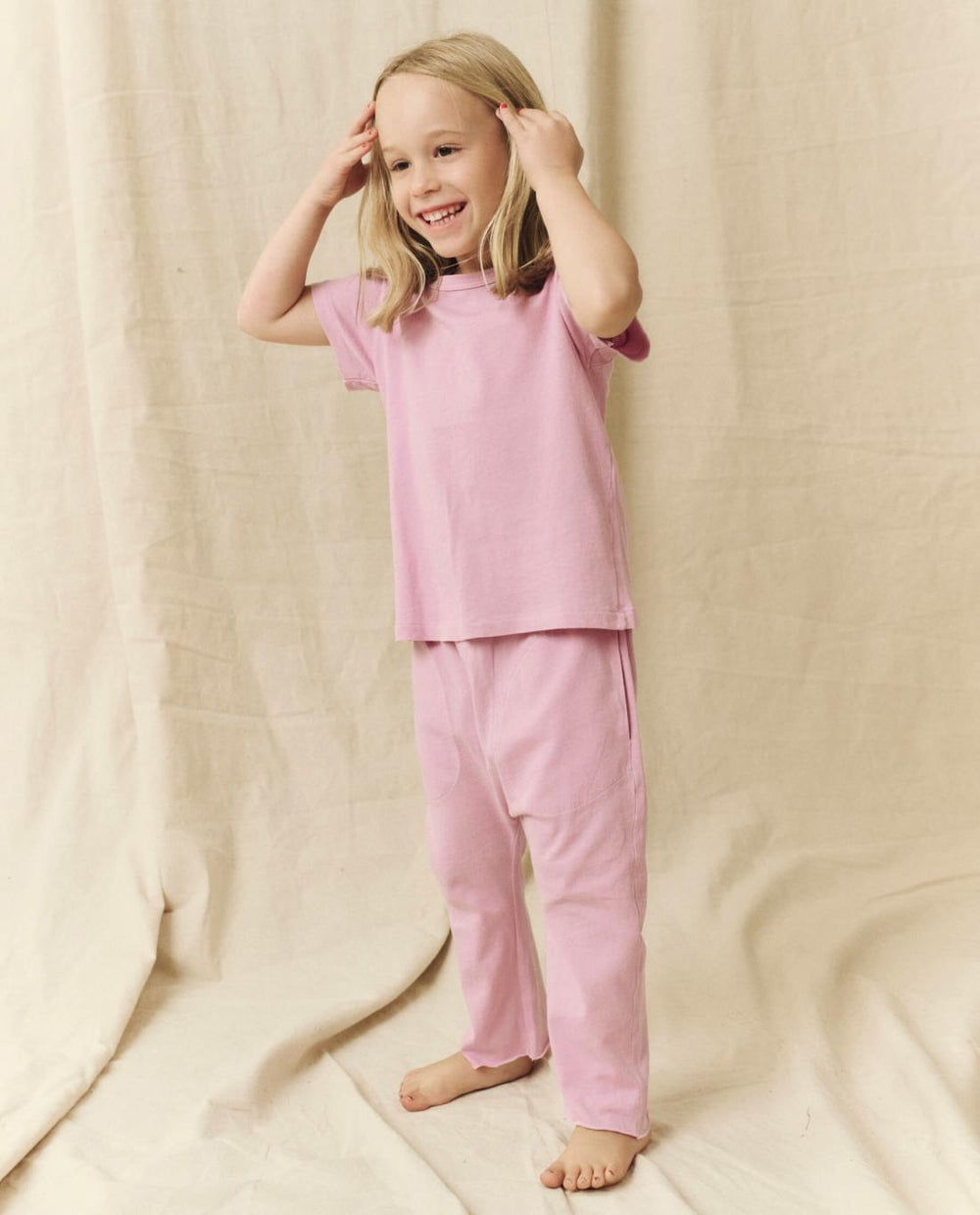 Tees &amp; Sweats | Kids The Great. The Little Jersey Crop. Solid Lilac Blossom