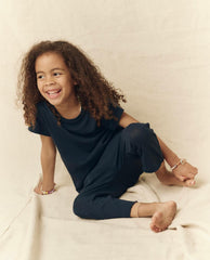 Tees &amp; Sweats | Kids The Great. The Little Jersey Crop. True Navy