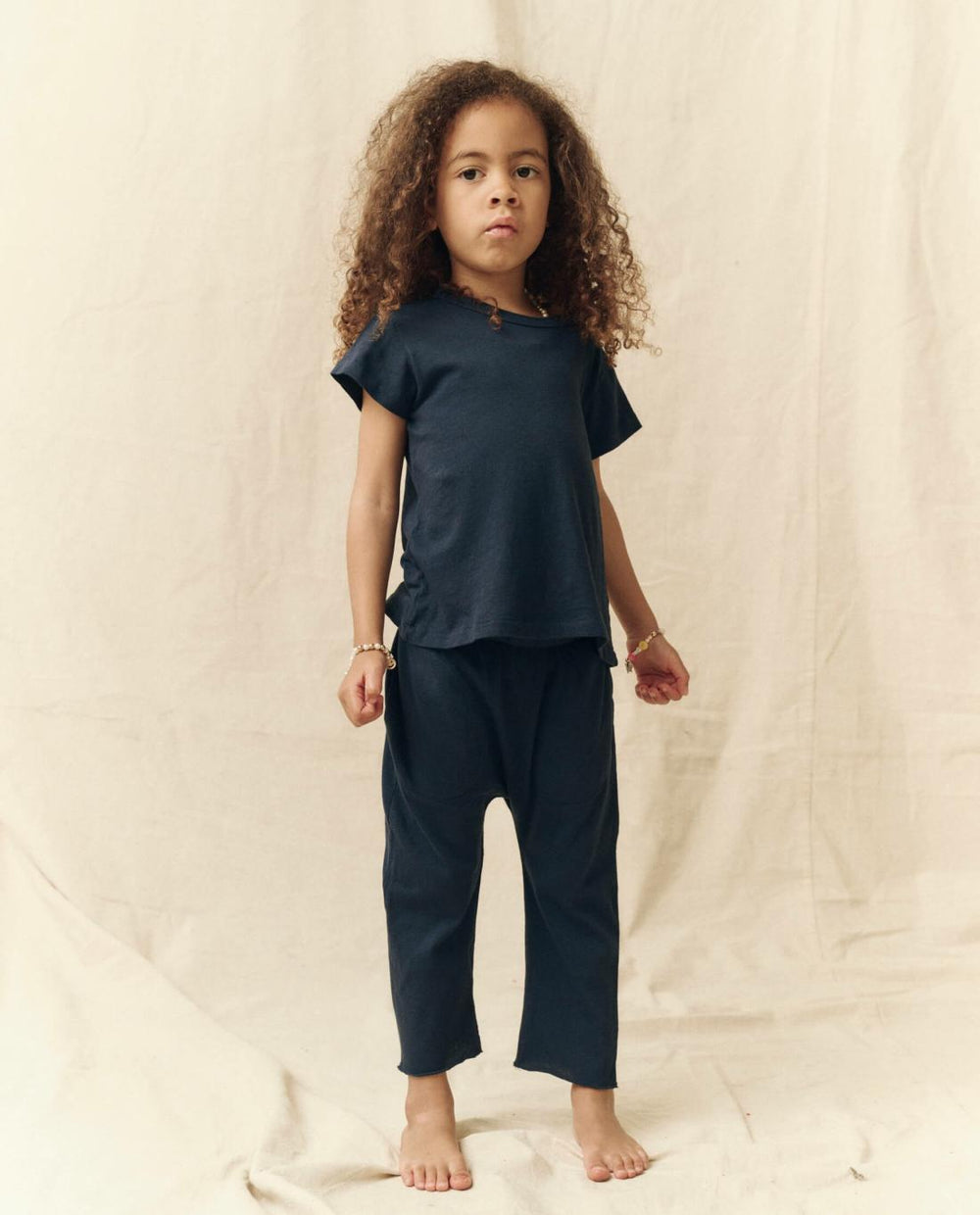 Tees &amp; Sweats | Kids The Great. The Little Jersey Crop. True Navy