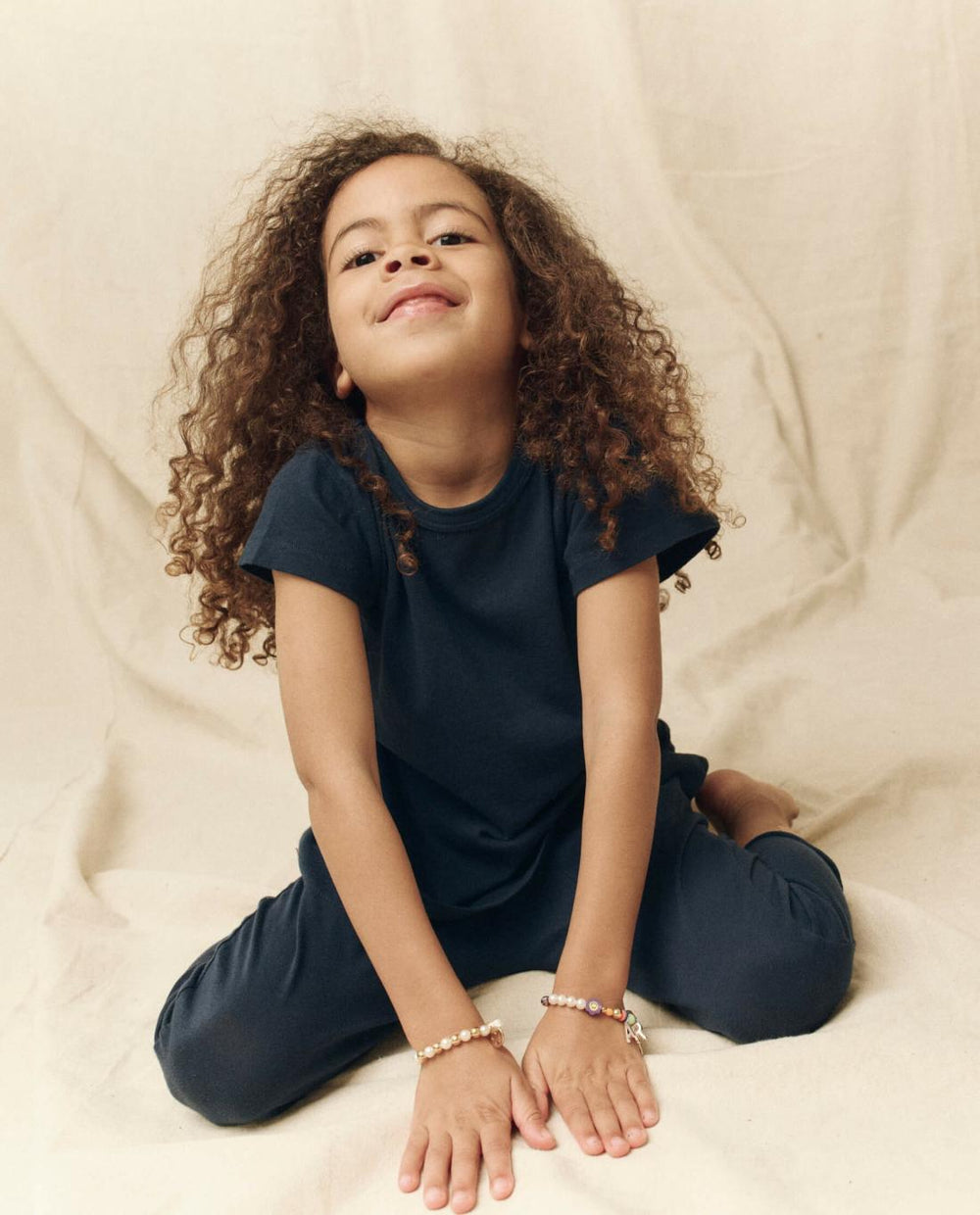 Tees &amp; Sweats | Kids The Great. The Little Jersey Crop. True Navy