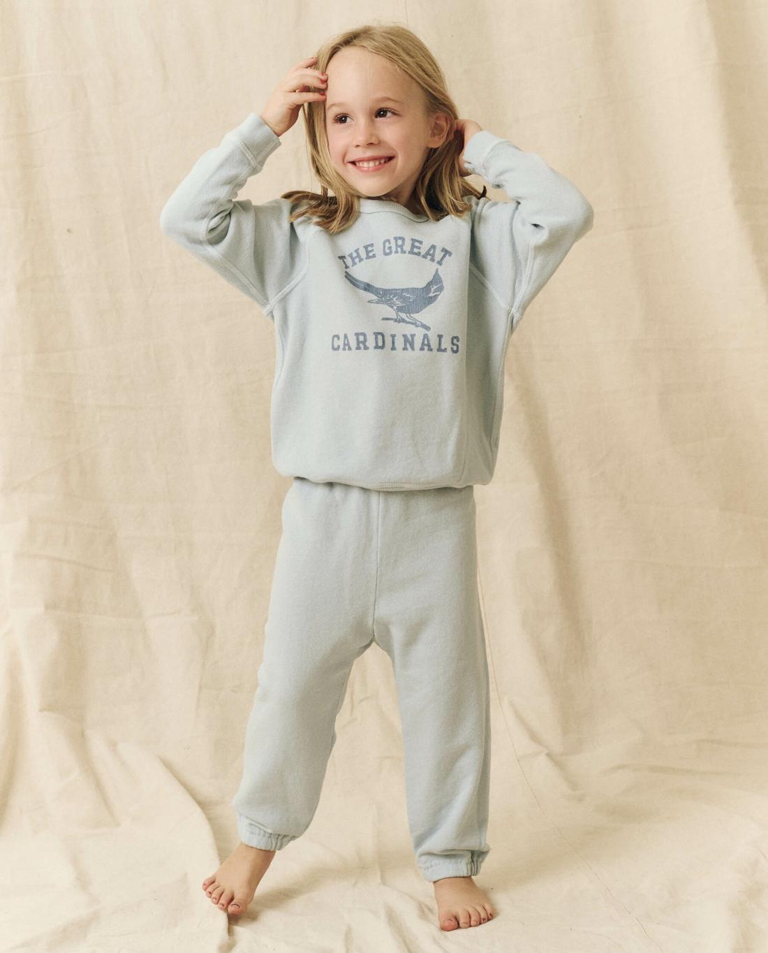 Tees &amp; Sweats | Kids The Great. The Little Stadium Sweatpant. Solid Light Sky