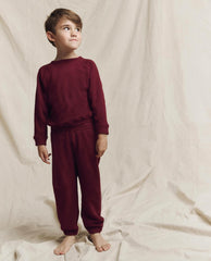 Tees &amp; Sweats | Kids The Great. The Little Stadium Sweatpant. Solid Plum
