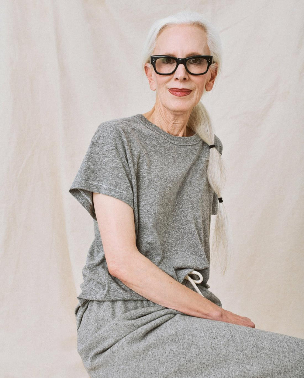 Tees | Women The Great. The Boxy Crew. Heather Grey